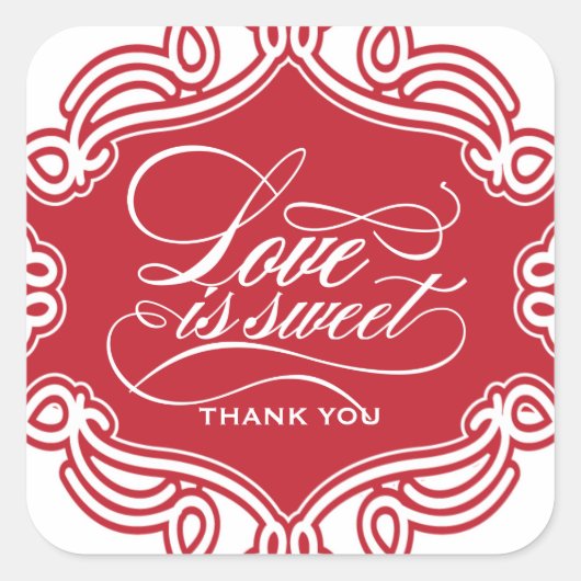 Liebe ist Sweet Gastgeschenk Hochzeit Stickers (Vorderseite)