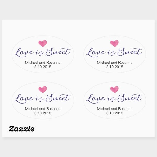 Liebe ist Sweet Gastgeschenk Hochzeit Stickers (Blatt)
