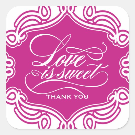 Liebe ist Sweet Gastgeschenk Hochzeit Stickers (Vorderseite)