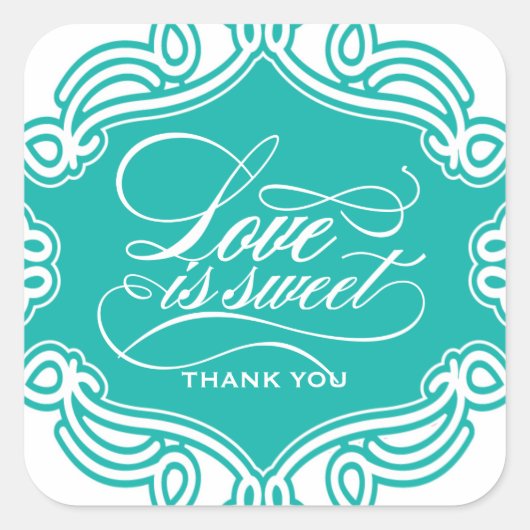 Liebe ist Sweet Gastgeschenk Hochzeit Stickers (Vorderseite)