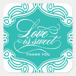 Liebe ist Sweet Gastgeschenk Hochzeit Stickers