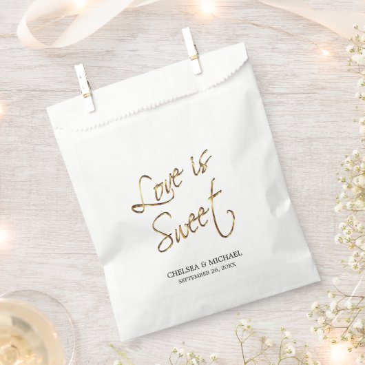 Liebe ist Sweet - Gold Geschenktütchen (Ausgeschnitten)
