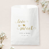 Liebe ist Sweet Gold Script Wedding Brautparty Geschenktütchen