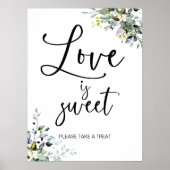 Liebe ist Sweet Greenery Brautparty Signatur Poster (Vorne)