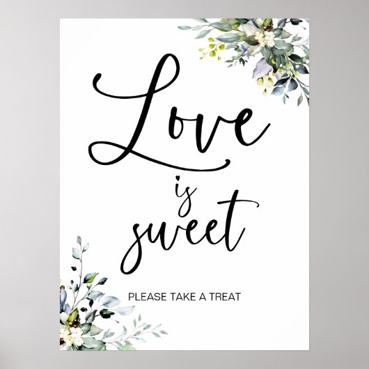 Liebe ist Sweet Greenery Brautparty Signatur Poster (Vorne)