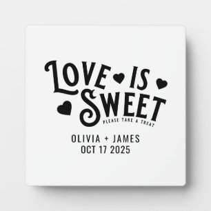 Liebe ist Sweet Heart Bold Typografie Wedding Pede Fotoplatte