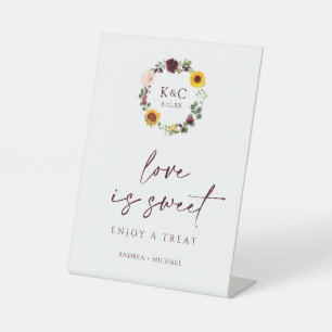 Liebe ist Sweet Hochzeit im Herbst Brautparty Sonn Sockelschild