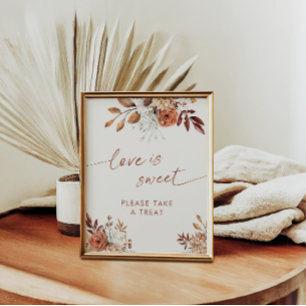 Liebe ist Sweet Lieblings Boho Brautparty-Zeichen Poster