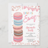 Liebe ist Sweet Macaroon Bridal Dusche Einladung (Vorderseite)