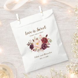 Liebe ist Sweet Marsala Blume Hochzeit Leckerei Geschenktütchen