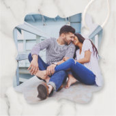 Liebe ist Sweet Modern Aqua Script Hochzeit Foto Geschenkanhänger (Rückseite)