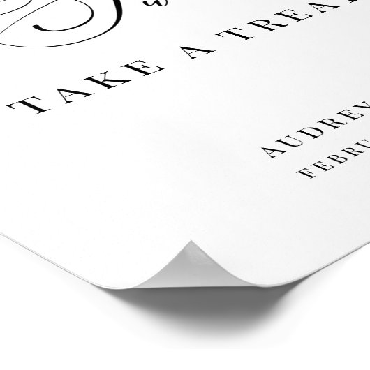 Liebe ist Sweet Modern Black Gastgeschenke Hochzei Poster (Ecke)