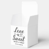 Liebe ist Sweet Modern Heart Script Wedding Foto Geschenkschachtel (Geöffnet)