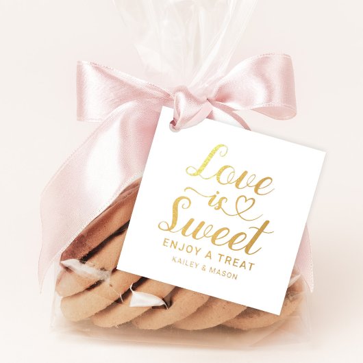 Liebe ist Sweet Modern Heart Script Wedding Gold Geschenkanhänger