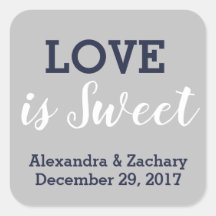 Liebe ist Sweet Navy Blue Silver Wedding Verlobung