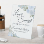 Liebe ist Sweet Nehmen Sie eine Leckerei Dusty Blu Sockelschild (In SItu)