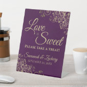 Liebe ist Sweet Nehmen Sie eine Leckerei Gold Lace Sockelschild (In SItu)