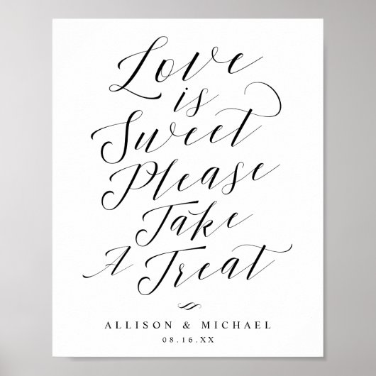 Liebe ist Sweet Nehmen Sie eine Leckerei Script We Poster (Vorne)