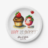 Liebe ist Sweet Paper Plate Pappteller (Vorderseite)