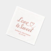 Liebe ist Sweet Personalisiert Heart Script Weddin Servietten Mit Folie (Links)