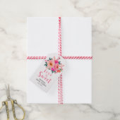Liebe ist Sweet Pink Floral Brautparty Gefallen Geschenkanhänger (Mit Garn)
