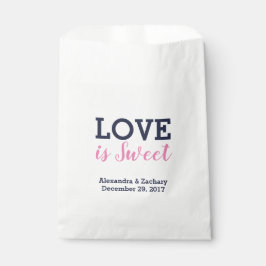 Liebe ist Sweet Pink Navy Blue Wedding Candy Gefal Geschenktütchen