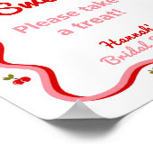 Liebe ist Sweet Retro Cherry Brautparty-Zeichen Poster (Ecke)