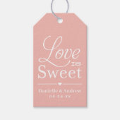 Liebe ist Sweet Rose Gold Script Wedding Monogram Geschenkanhänger (Vorderseite)