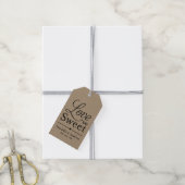 Liebe ist Sweet Rustic Kraft Wedding Monogram Geschenkanhänger (Mit Garn)