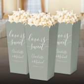 Liebe ist Sweet Sage Green Wedding Popcorn Geschenkschachtel