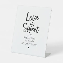 Liebe ist Sweet Sich und ihre Süßigkeiten Bar Sign Sockelschild