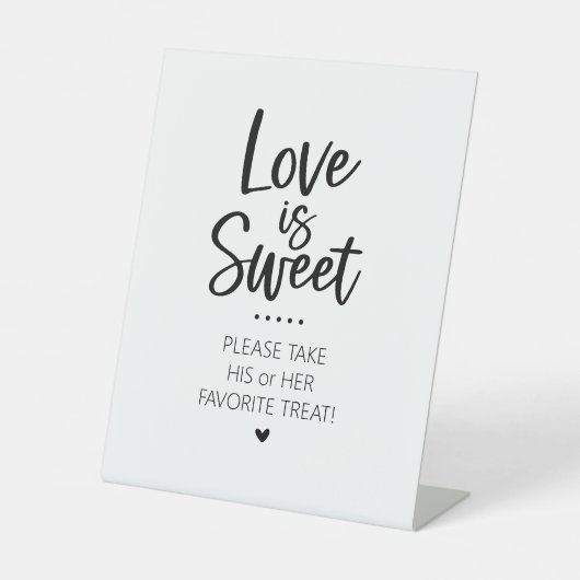 Liebe ist Sweet Sich und ihre Süßigkeiten Bar Sign Sockelschild (Vorderseite)