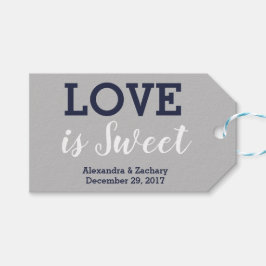 Liebe ist Sweet Silver Navy Blue Wedding Candy Gef Geschenkanhänger