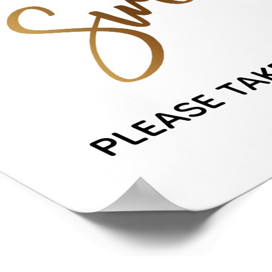 Liebe ist Sweet Simple Gold Typografy Sign Poster (Ecke)