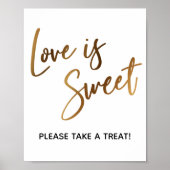 Liebe ist Sweet Simple Gold Typografy Sign Poster (Vorne)