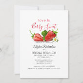 Liebe ist Sweet Strawberry Brunch Wedding Einladung (Vorderseite)