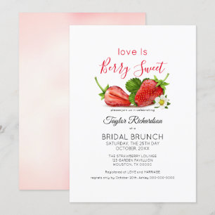 Liebe ist Sweet Strawberry Brunch Wedding Einladung