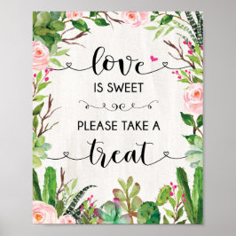 Liebe ist Sweet Succulent Cactus Gastgeschenk Hoch Poster