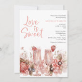 Liebe ist Sweet Summer Boho Blush Pink Einladung (Vorderseite)