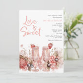 Liebe ist Sweet Summer Boho Blush Pink Einladung (Stehend Vorderseite)