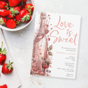 Liebe ist Sweet Summer Champagne Strawberries Einladung