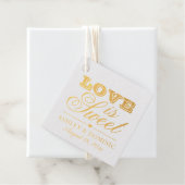 Liebe ist Sweet Typografy Wedding Monogram Gold Geschenkanhänger (Mit Box)