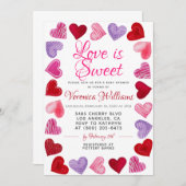 Liebe ist Sweet Valentine's Baby Shower Einladung (Vorne/Hinten)