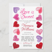 Liebe ist Sweet Valentine's Baby Shower Einladung