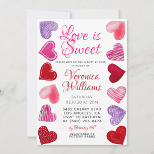 Liebe ist Sweet Valentine's Baby Shower Einladung