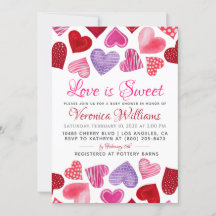 Liebe ist Sweet Valentine's Baby Shower Einladung