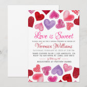 Liebe ist Sweet Valentine's Bridal Dusche Einladun Einladung (Vorne/Hinten)