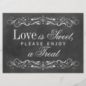 Liebe ist Sweet Vintag Black Chalkboard Geblüht Einladung (Vorderseite)