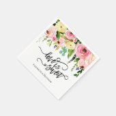Liebe ist Sweet Watercolor Floral Napkins Serviette (Ecke)