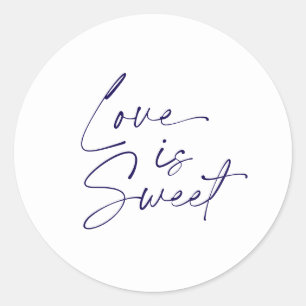 Liebe ist Sweet - White & Blue Wedding Sticker